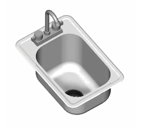 Eagle Group SR12-14-9.5-1 Self-Rimming 20 Gauge Type 304 Stainless Steel 12" x 14" x 9-1/2" 1 Compartment Drop-In Sink / Deck Mounted Gooseneck Faucet