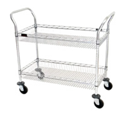 Eagle Group WBC1836C-2B Open Base Chrome 2 Shelf Utility Cart, with 4" casters - 18" x 36" x 4 1/2"