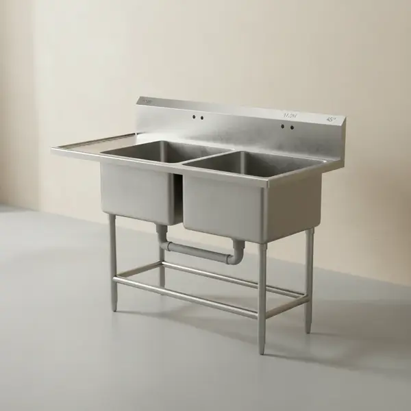 Falcon E2C-10X14-L-15 Two-Compartment Sink