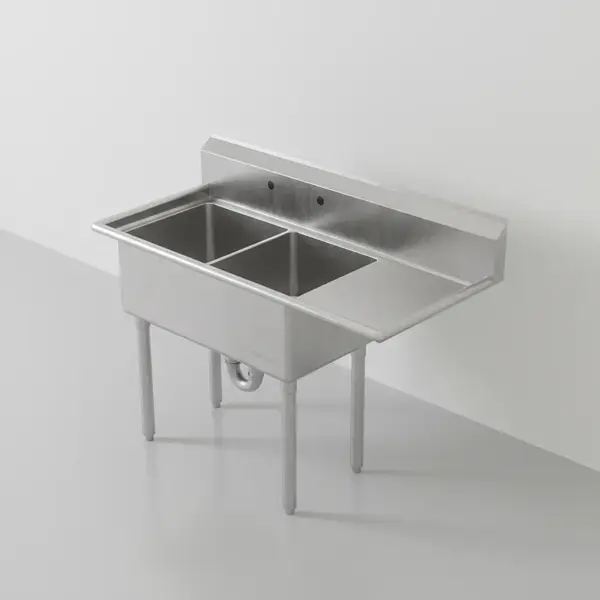 Falcon E2C-10X14-R-15 Two-Compartment Sink