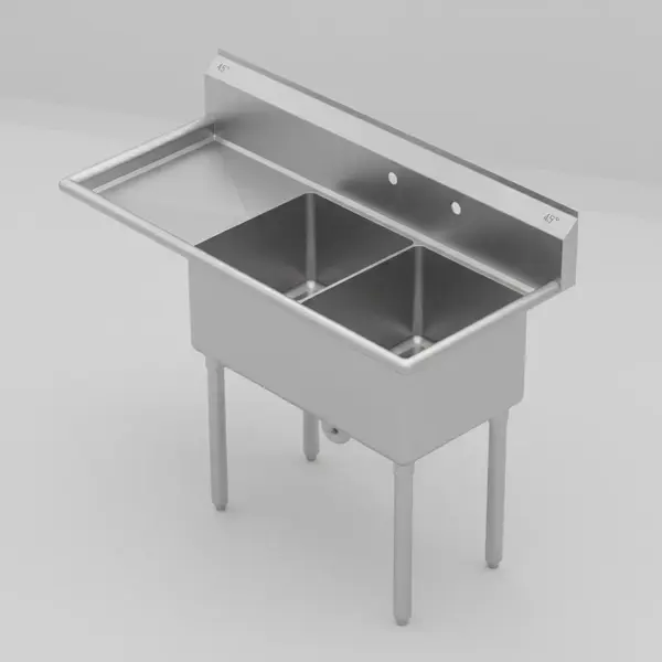 Falcon E2C-16X20-L-18 Two-Compartment Sink