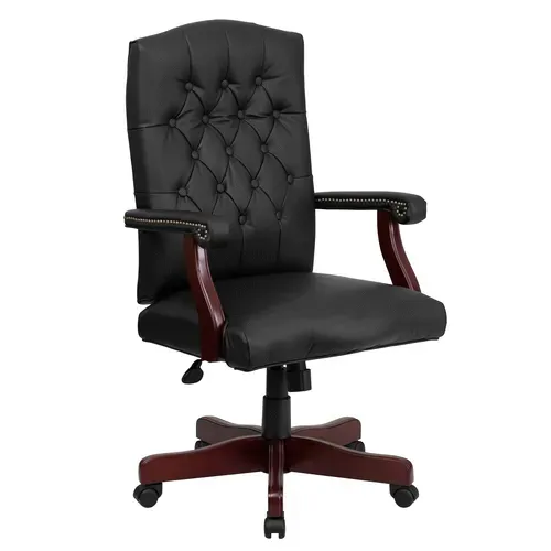 Flash Furniture 801L-LF0005-BK-LEA-GG