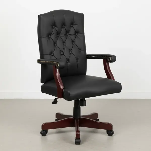 Flash Furniture 801L-LF0005-BK-LEA-GG