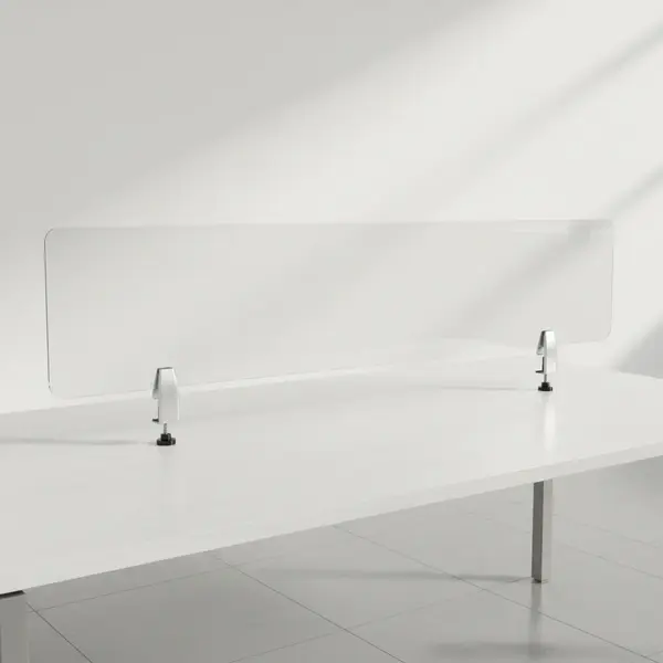 Flash Furniture Halle Desk Partition - Clear Acrylic