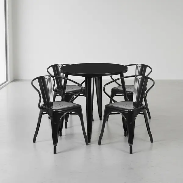 Flash Furniture CH-51090TH-4-18ARM-BK-GG