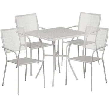 Flash Furniture CO-28SQ-02CHR4-SIL-GG