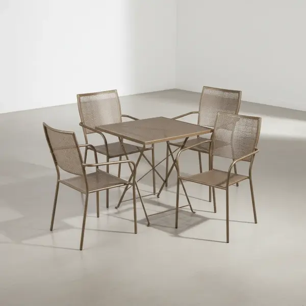 Flash Furniture CO-28SQF-02CHR4-GD-GG