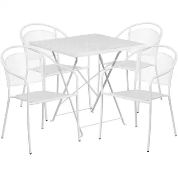 Flash Furniture CO-28SQF-03CHR4-WH-GG