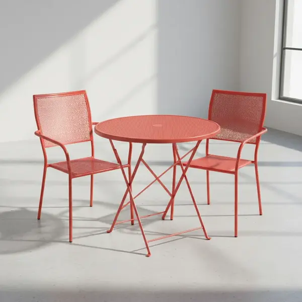 Flash Furniture CO-30RDF-02CHR2-RED-GG