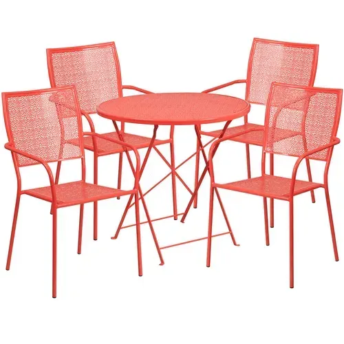 Flash Furniture CO-30RDF-02CHR4-RED-GG