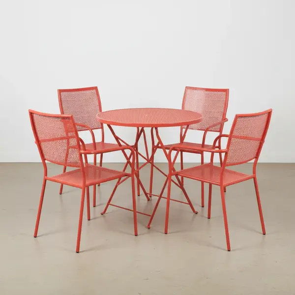 Flash Furniture CO-30RDF-02CHR4-RED-GG