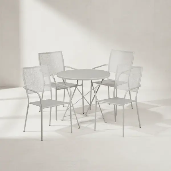 Flash Furniture CO-30RDF-02CHR4-SIL-GG