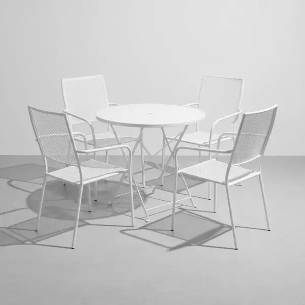 Flash Furniture CO-30RDF-02CHR4-WH-GG