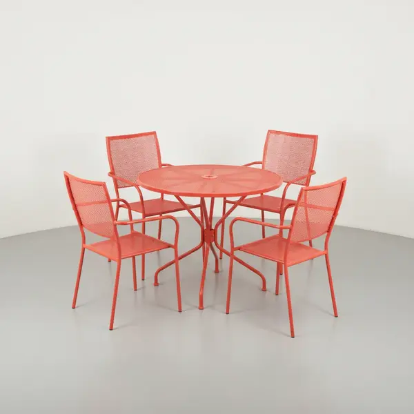 Flash Furniture CO-35RD-02CHR4-RED-GG