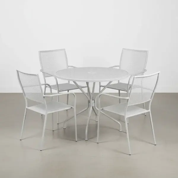 Flash Furniture CO-35RD-02CHR4-SIL-GG