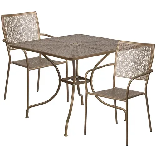 Flash Furniture CO-35SQ-02CHR2-GD-GG