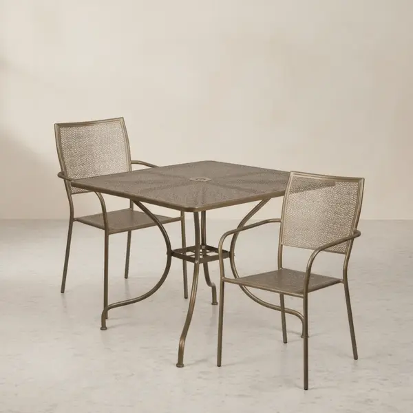 Flash Furniture CO-35SQ-02CHR2-GD-GG