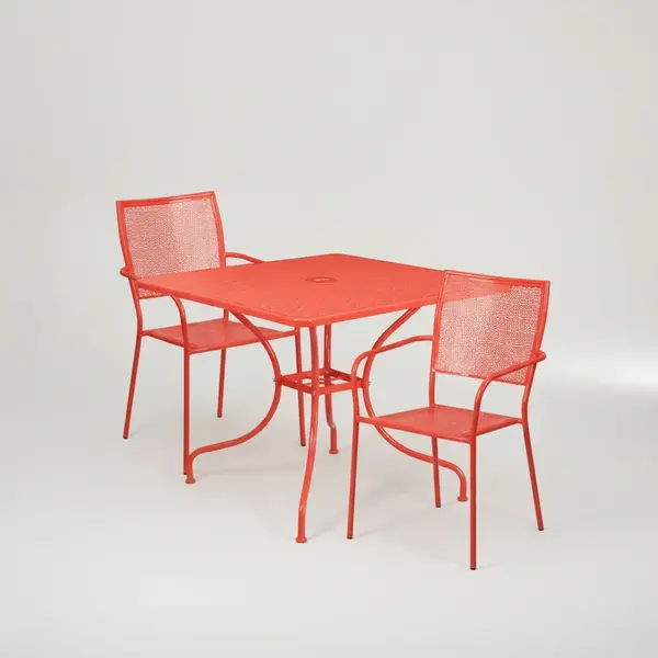 Flash Furniture CO-35SQ-02CHR2-RED-GG