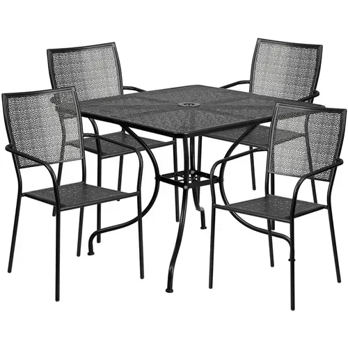 Flash Furniture CO-35SQ-02CHR4-BK-GG