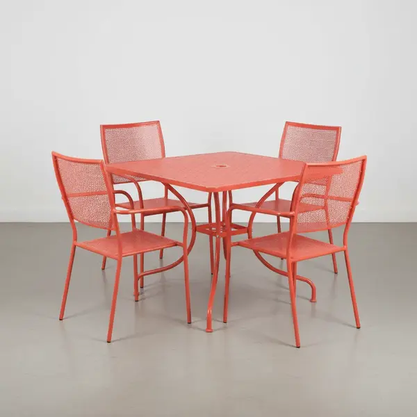 Flash Furniture CO-35SQ-02CHR4-RED-GG