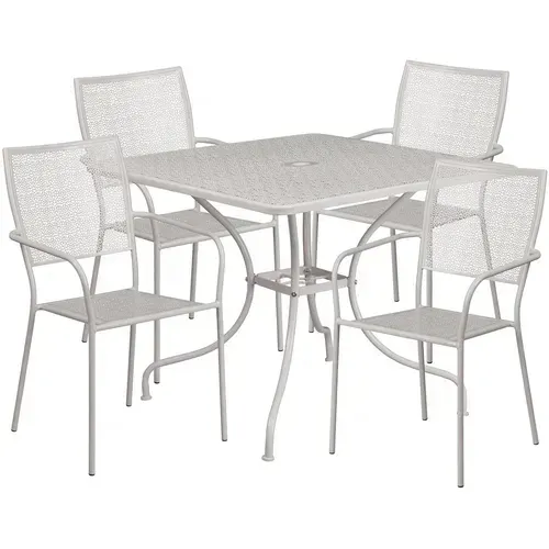 Flash Furniture CO-35SQ-02CHR4-SIL-GG