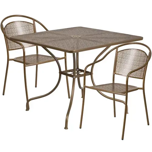 Flash Furniture CO-35SQ-03CHR2-GD-GG