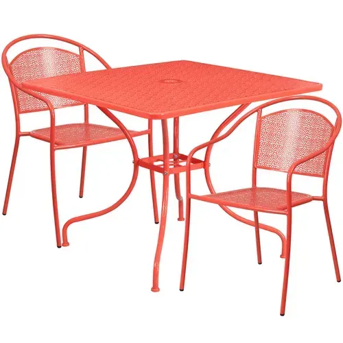 Flash Furniture CO-35SQ-03CHR2-RED-GG