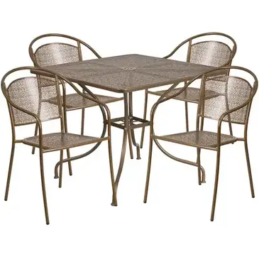 Flash Furniture CO-35SQ-03CHR4-GD-GG