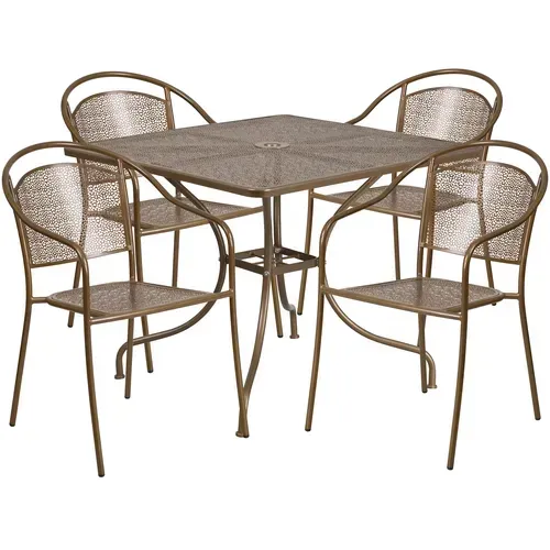 Flash Furniture CO-35SQ-03CHR4-GD-GG