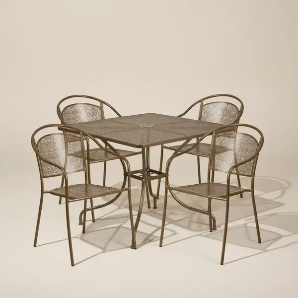 Flash Furniture CO-35SQ-03CHR4-GD-GG