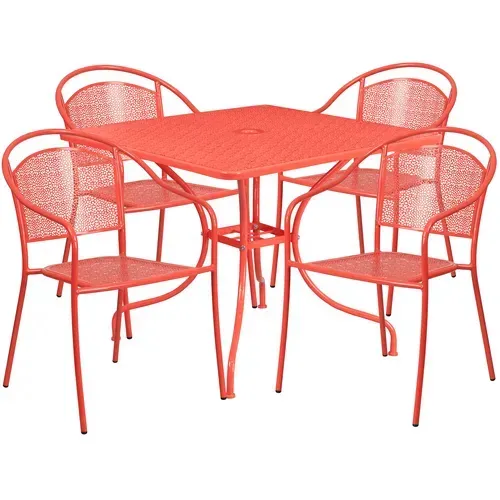 Flash Furniture CO-35SQ-03CHR4-RED-GG