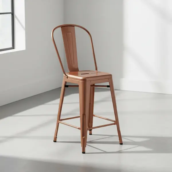 Flash Furniture ET-3534-24-POC-GG Bar Stool with Curved Back