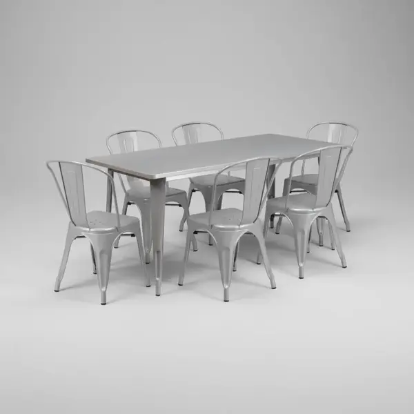 Flash Furniture ET-CT005-6-30-SIL-GG