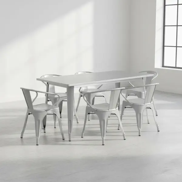 Flash Furniture ET-CT005-6-70-SIL-GG