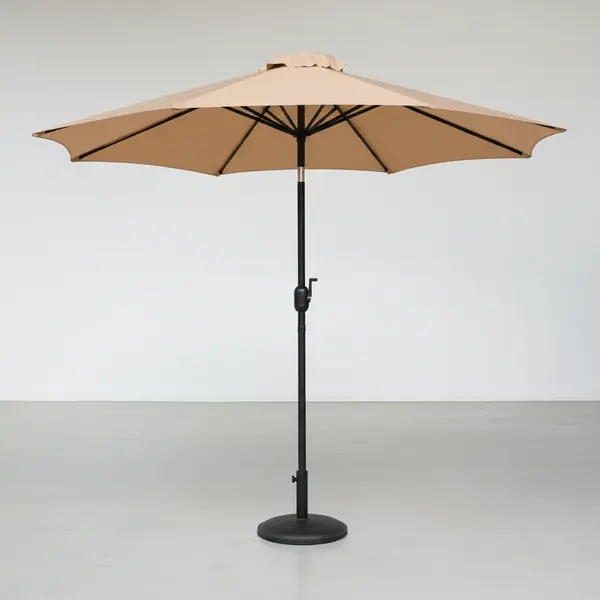 Flash Furniture 9-Foot Tan Patio Umbrella with Crank Lift