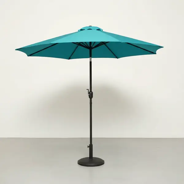Flash Furniture 9 Foot Teal Patio Umbrella with Crank Lift