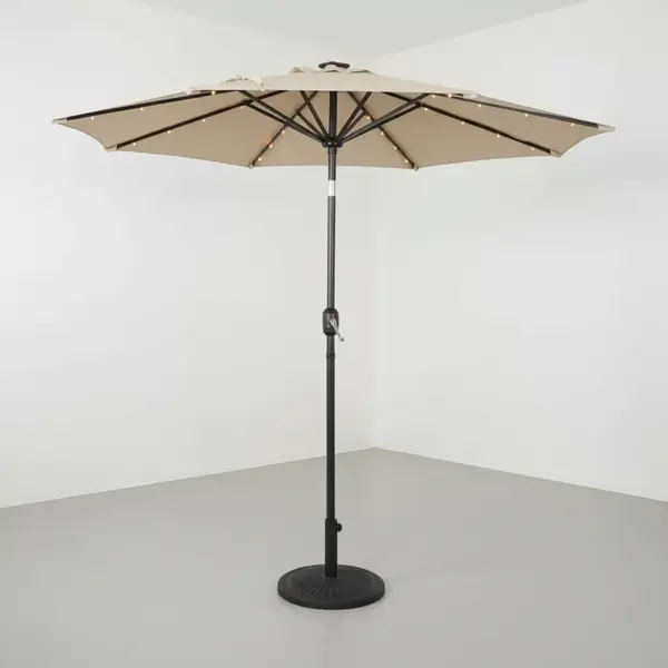 Flash Furniture Montego 9 ft. Patio Umbrella with Solar Lights