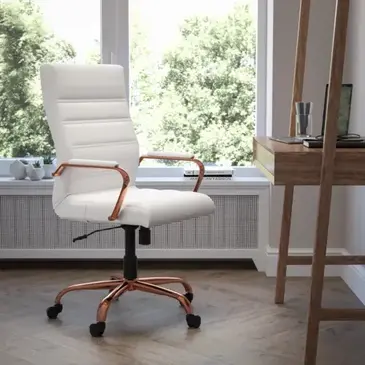 Flash Furniture GO-2286H-WH-RSGLD-GG