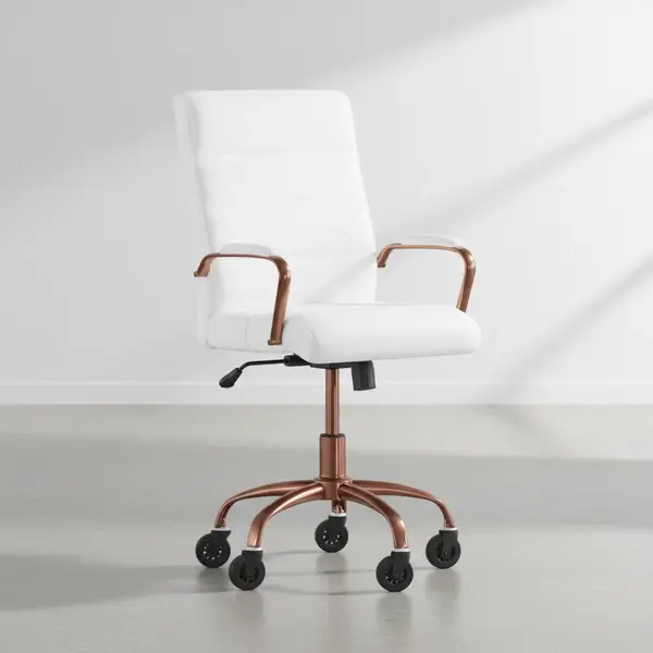 Flash Furniture GO-2286M-WH-RSGLD-RLB-GG