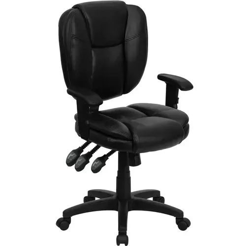 Flash Furniture GO-930F-BK-LEA-ARMS-GG