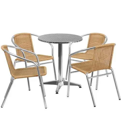 Flash Furniture TLH-ALUM-24RD-020BGECHR4-GG
