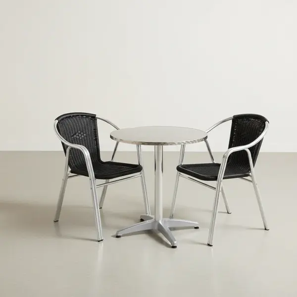 Flash Furniture TLH-ALUM-24RD-020BKCHR2-GG