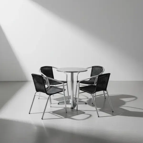 Flash Furniture TLH-ALUM-24RD-020BKCHR4-GG