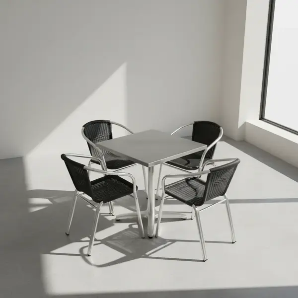 Flash Furniture TLH-ALUM-24SQ-020BKCHR4-GG