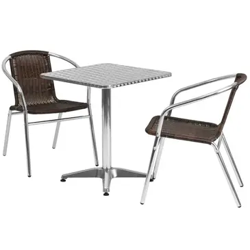 Flash Furniture TLH-ALUM-24SQ-020CHR2-GG