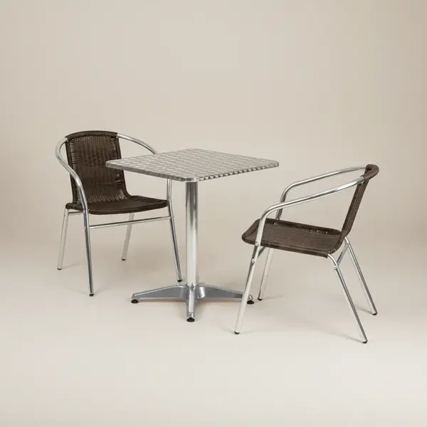 Flash Furniture TLH-ALUM-24SQ-020CHR2-GG