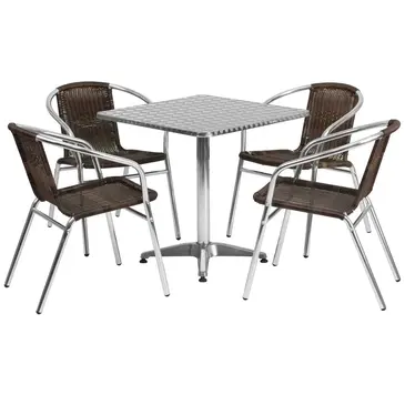Flash Furniture TLH-ALUM-28SQ-020CHR4-GG