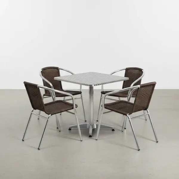 Flash Furniture TLH-ALUM-28SQ-020CHR4-GG