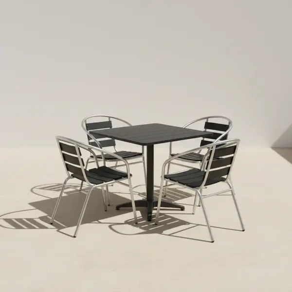 Flash Furniture TLH-ALUM-32SQ-017BK4-GG