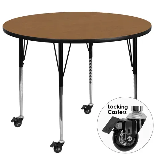 Flash Furniture XU-A42-RND-OAK-T-A-CAS-GG